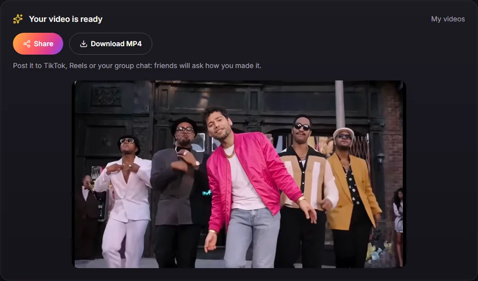 An Uptown Funk AI video ready to share or download