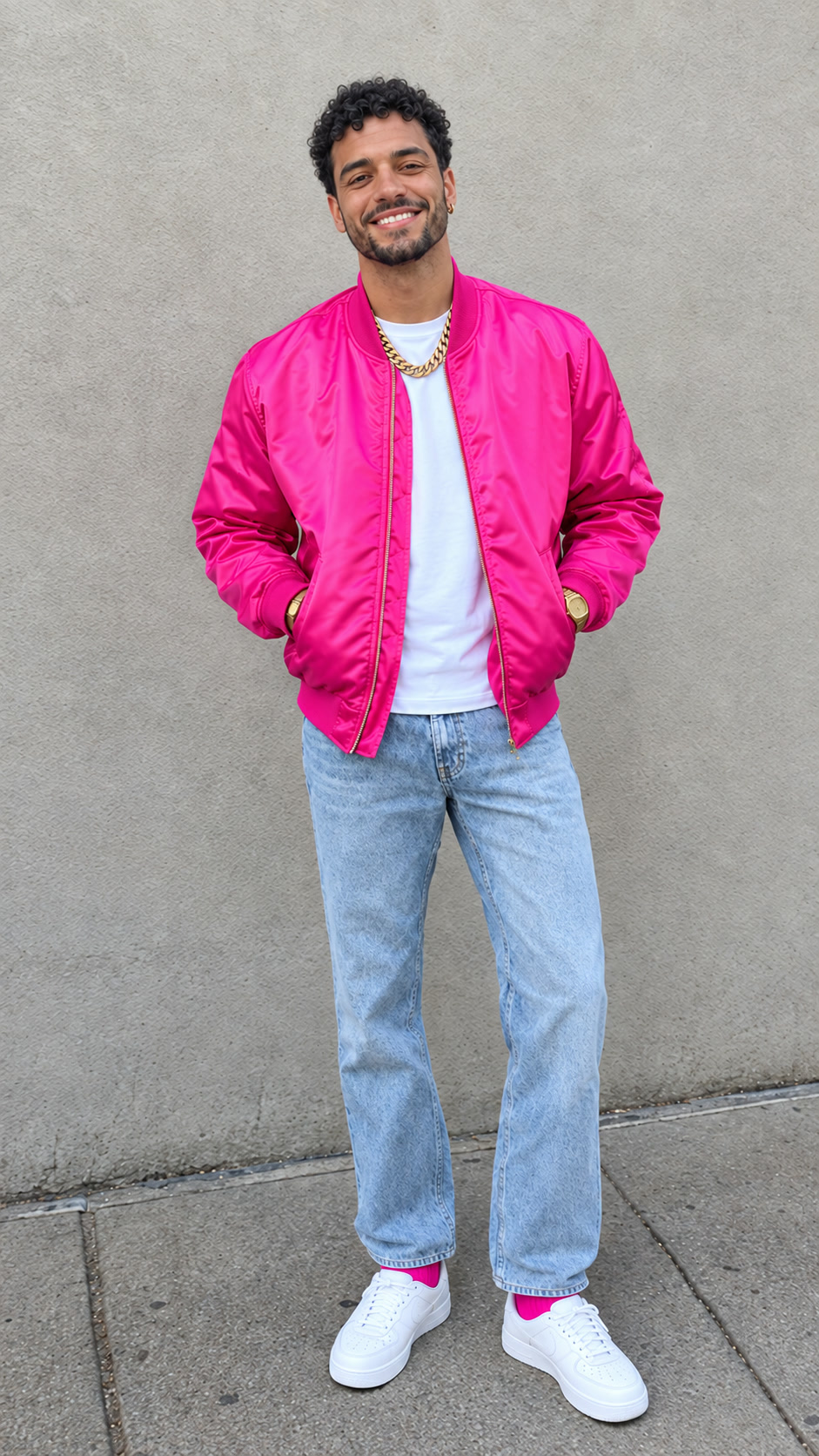 The photo used for The pink bomber jacket